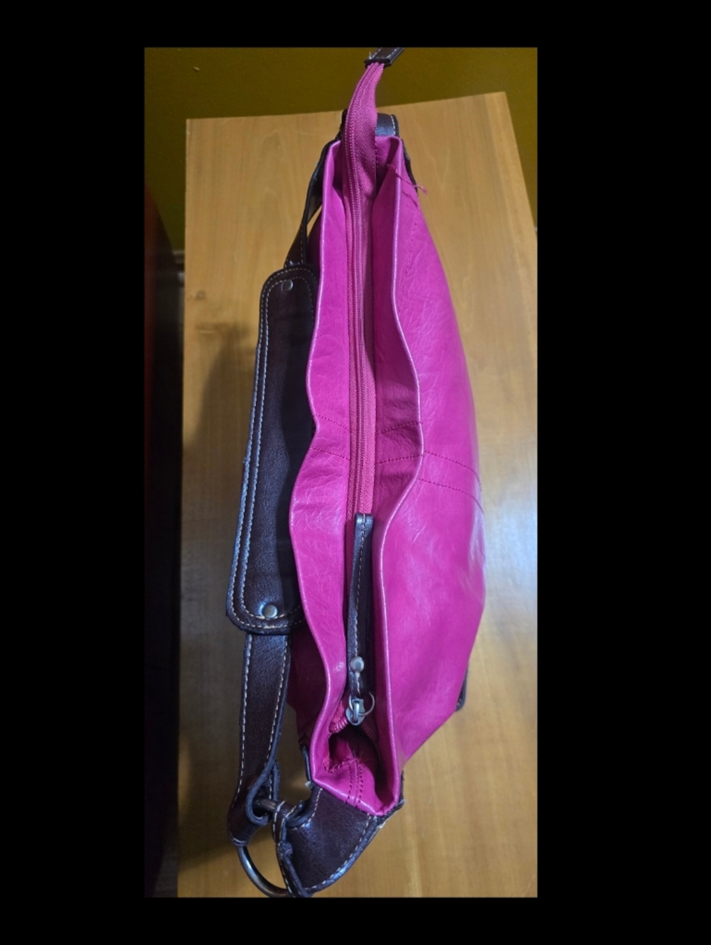 Bueno Hot Pink Hobo Bag Vegan Leather - Picture 5 of 9